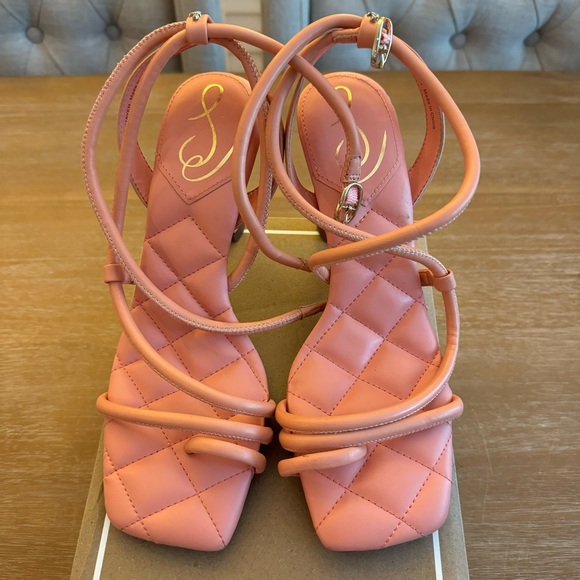 Sam Edelman Shoes - Sam Edelman Women's Maven Peach Leather Heeled Sandal